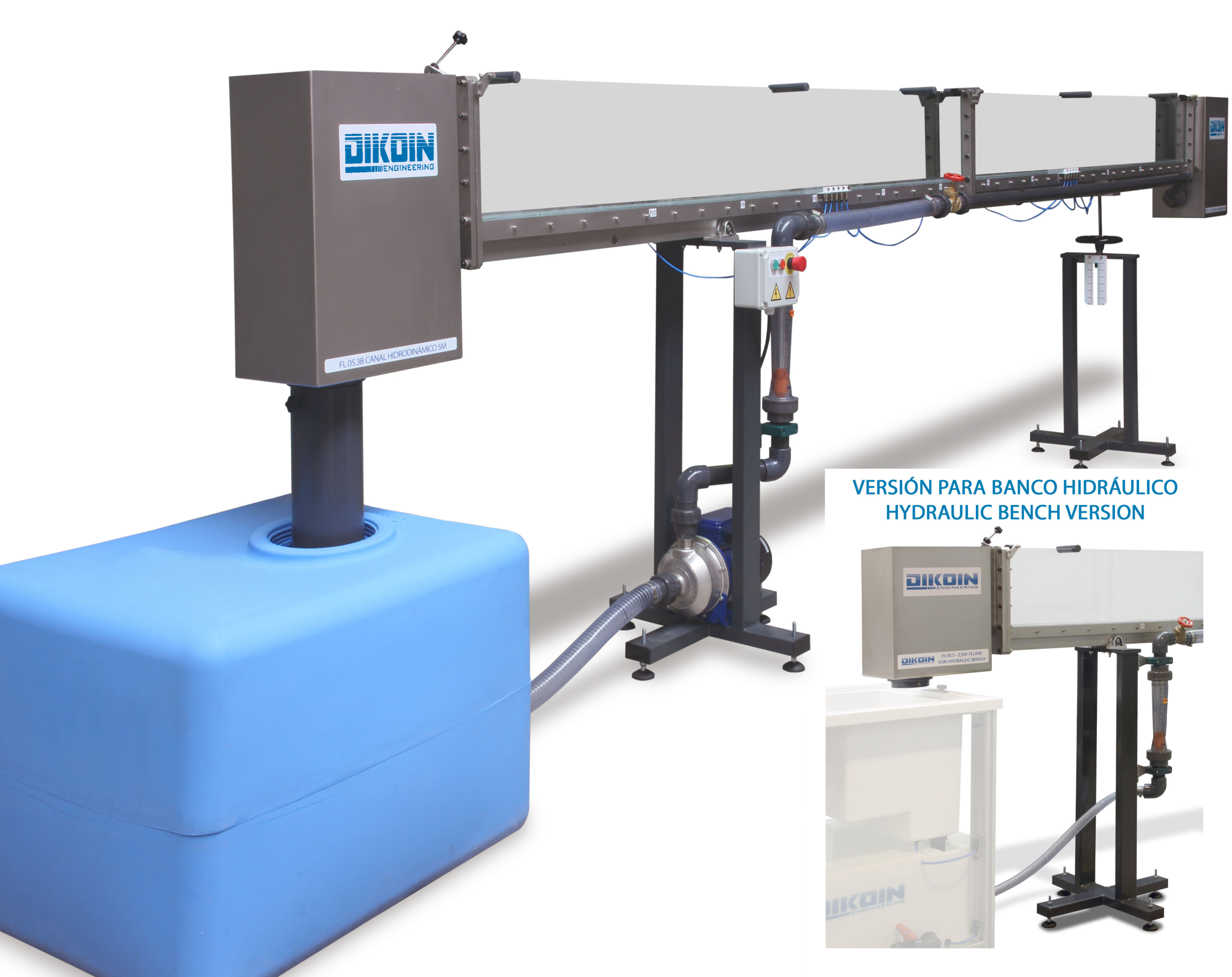FL 05.4 5m Flume for Hydraulic Bench · DIKOIN